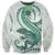 Green Maori Tuatara Sweatshirt Luxury Pastel Pattern