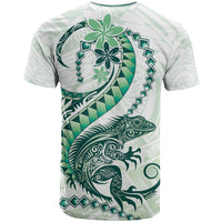 Green Maori Tuatara T Shirt Luxury Pastel Pattern