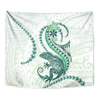 Green Maori Tuatara Tapestry Luxury Pastel Pattern