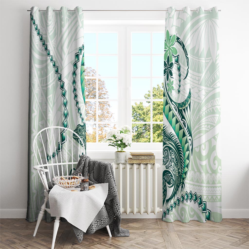 Green Maori Tuatara Window Curtain Luxury Pastel Pattern