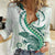 Green Maori Tuatara Women Casual Shirt Luxury Pastel Pattern
