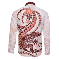 Red Maori Tuatara Family Matching Mermaid Dress and Hawaiian Shirt Luxury Pastel Pattern LT01 - Polynesian Pride