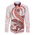 Red Maori Tuatara Family Matching Tank Maxi Dress and Hawaiian Shirt Luxury Pastel Pattern