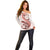 Red Maori Tuatara Off Shoulder Sweater Luxury Pastel Pattern