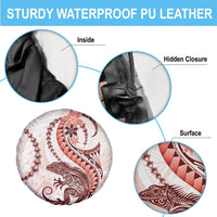 Red Maori Tuatara Spare Tire Cover Luxury Pastel Pattern