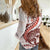 Red Maori Tuatara Women Casual Shirt Luxury Pastel Pattern