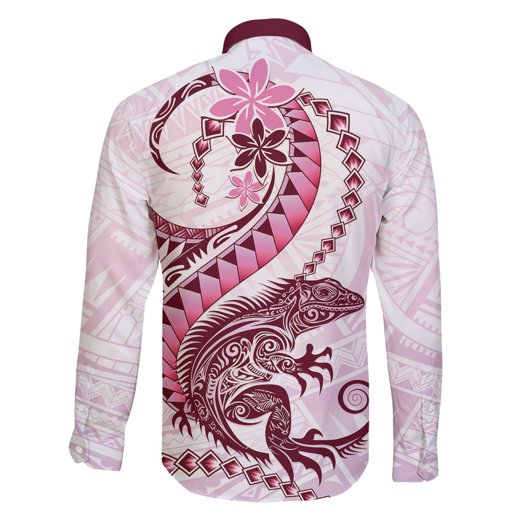 Pink Maori Tuatara Family Matching Mermaid Dress and Hawaiian Shirt Luxury Pastel Pattern