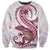 Pink Maori Tuatara Sweatshirt Luxury Pastel Pattern