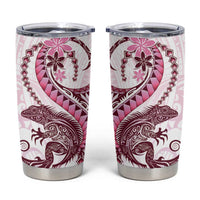 Pink Maori Tuatara Tumbler Cup Luxury Pastel Pattern