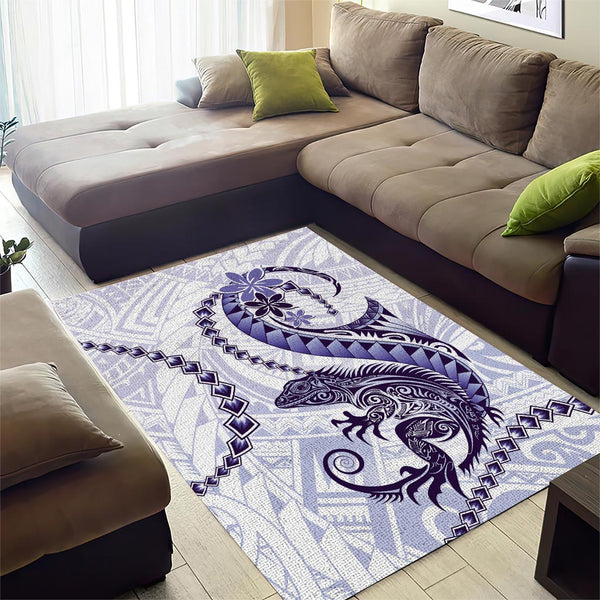 Moari Rug Purple Maori Tuatara Area Rug Luxury Pastel Pattern LT01