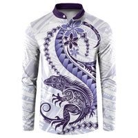 Purple Maori Tuatara Button Sweatshirt Luxury Pastel Pattern