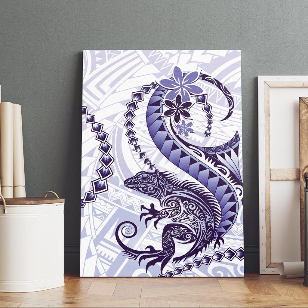 Purple Maori Tuatara Canvas Wall Art Luxury Pastel Pattern