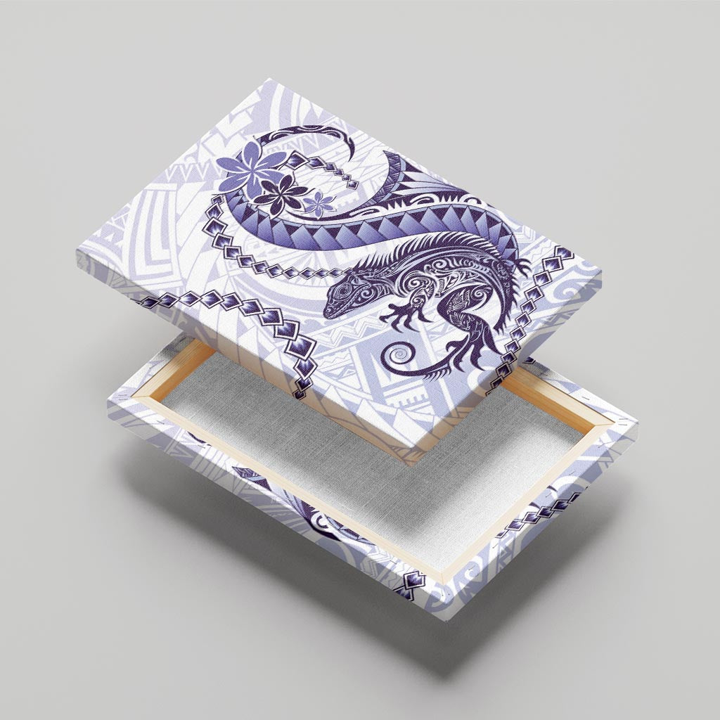 Purple Maori Tuatara Canvas Wall Art Luxury Pastel Pattern