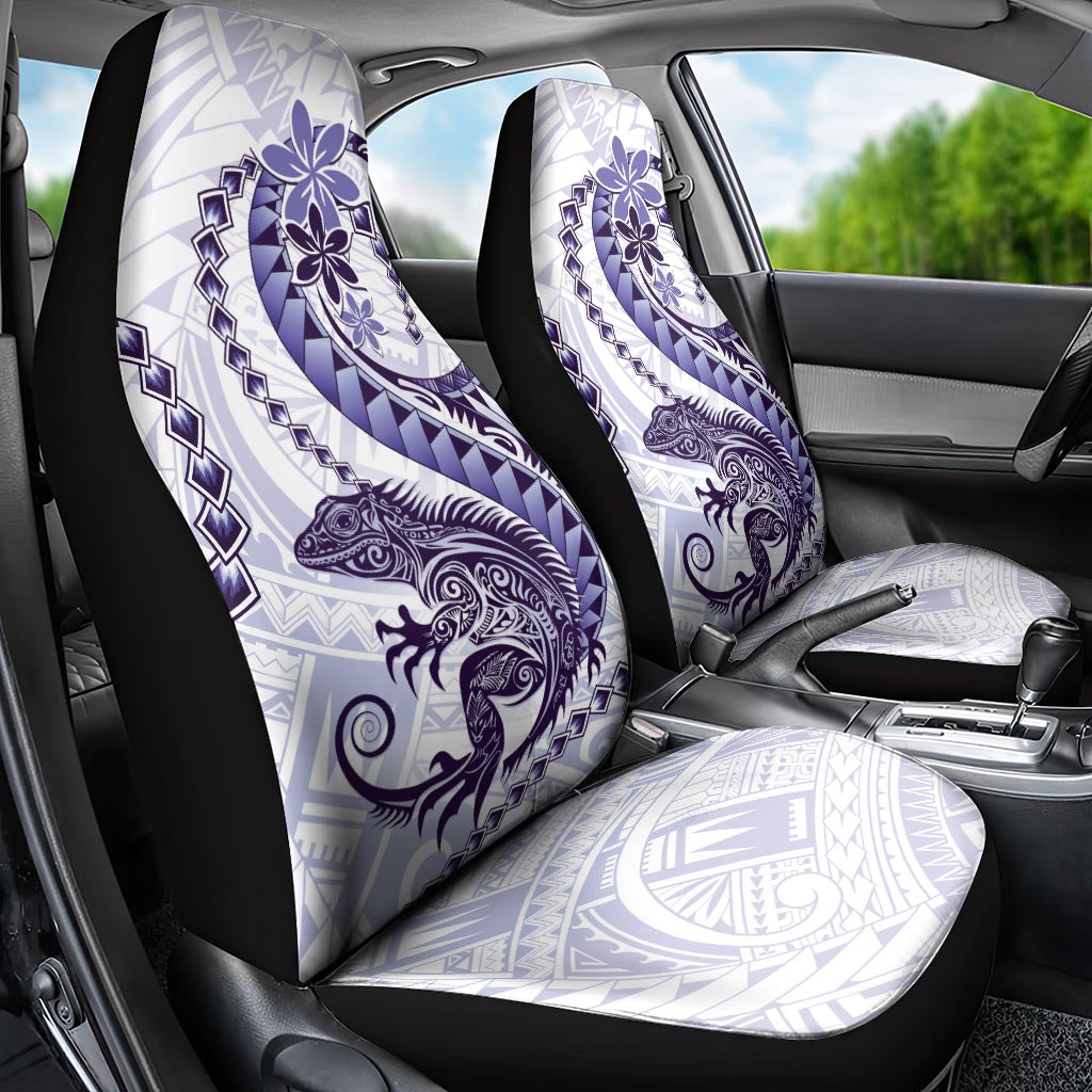 Purple Maori Tuatara Car Seat Cover Luxury Pastel Pattern
