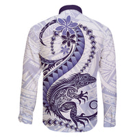 Purple Maori Tuatara Family Matching Short Sleeve Bodycon Dress and Hawaiian Shirt Luxury Pastel Pattern