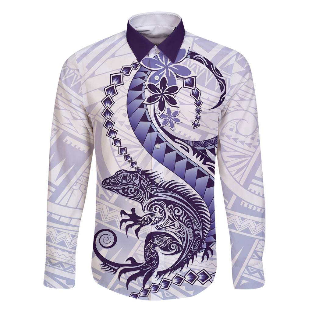 Purple Maori Tuatara Family Matching Tank Maxi Dress and Hawaiian Shirt Luxury Pastel Pattern