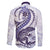 Purple Maori Tuatara Family Matching Tank Maxi Dress and Hawaiian Shirt Luxury Pastel Pattern