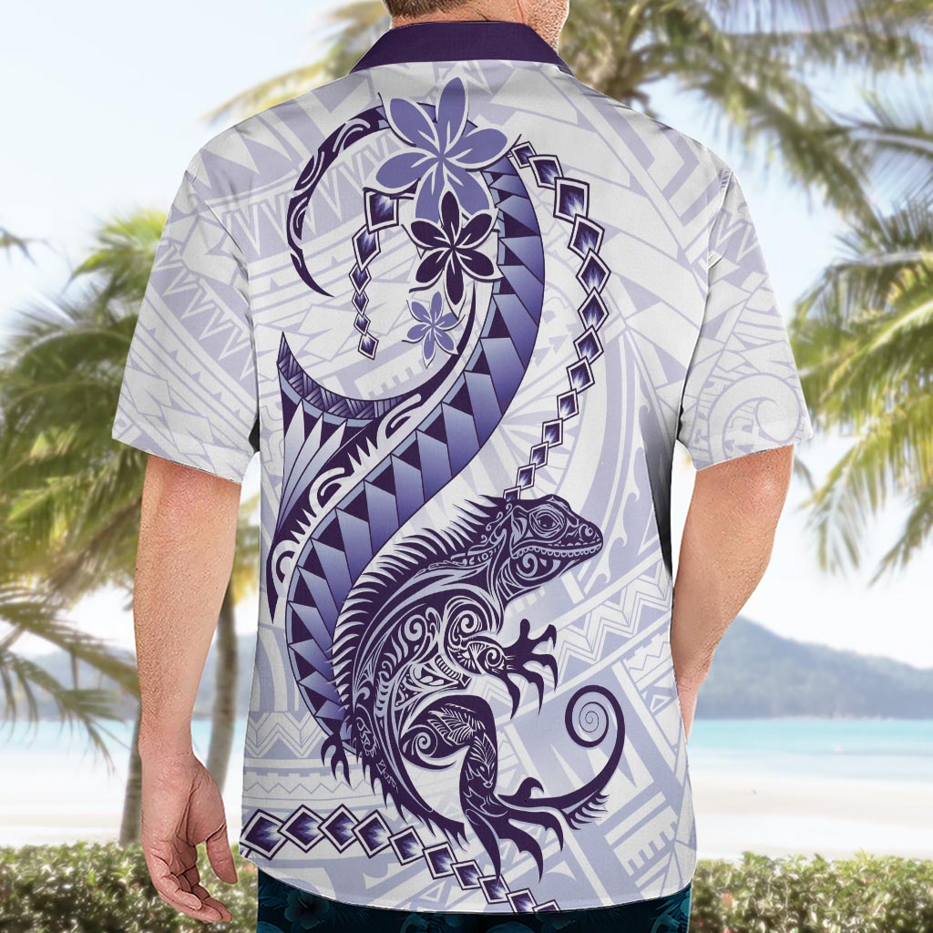 Purple Maori Tuatara Hawaiian Shirt Luxury Pastel Pattern