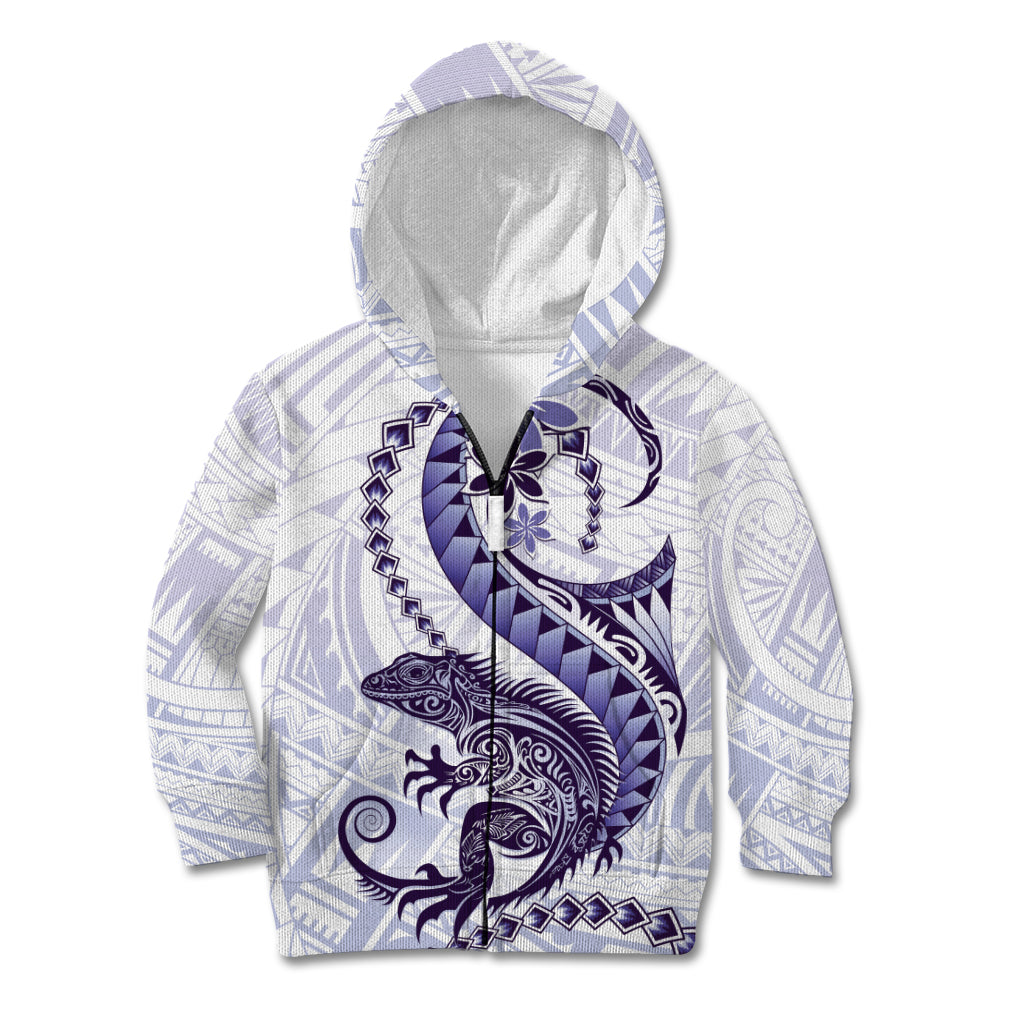 Purple Maori Tuatara Kid Hoodie Luxury Pastel Pattern