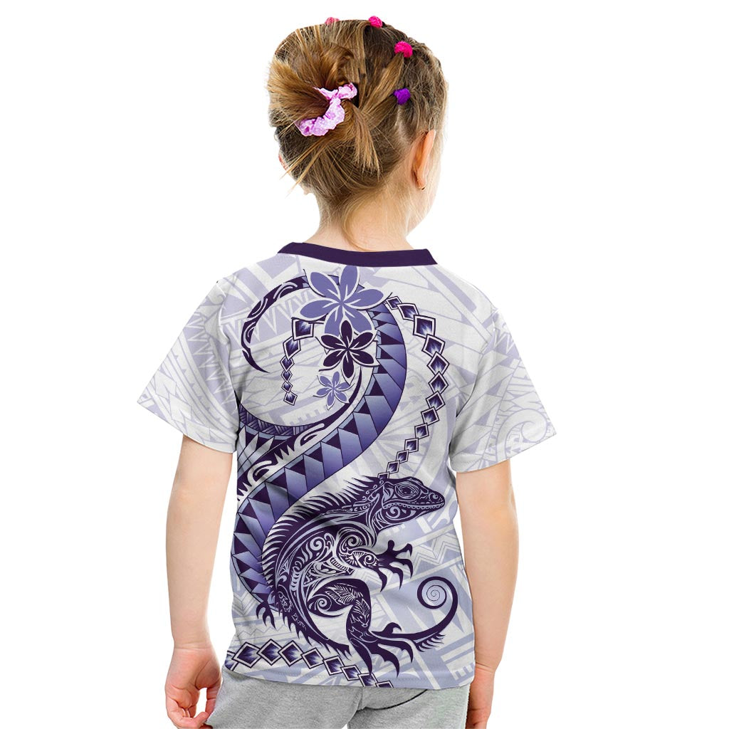 Purple Maori Tuatara Kid T Shirt Luxury Pastel Pattern