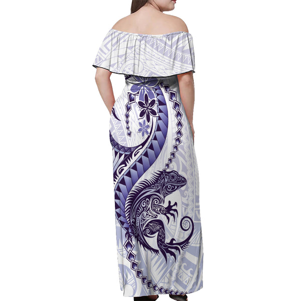 Kia Ora Maori Neuseeland Pastell Off Shoulder Kurzes Kleid blumen Sun Ta Moko Violet Version LT01