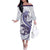 Purple Maori Tuatara Off The Shoulder Long Sleeve Dress Luxury Pastel Pattern