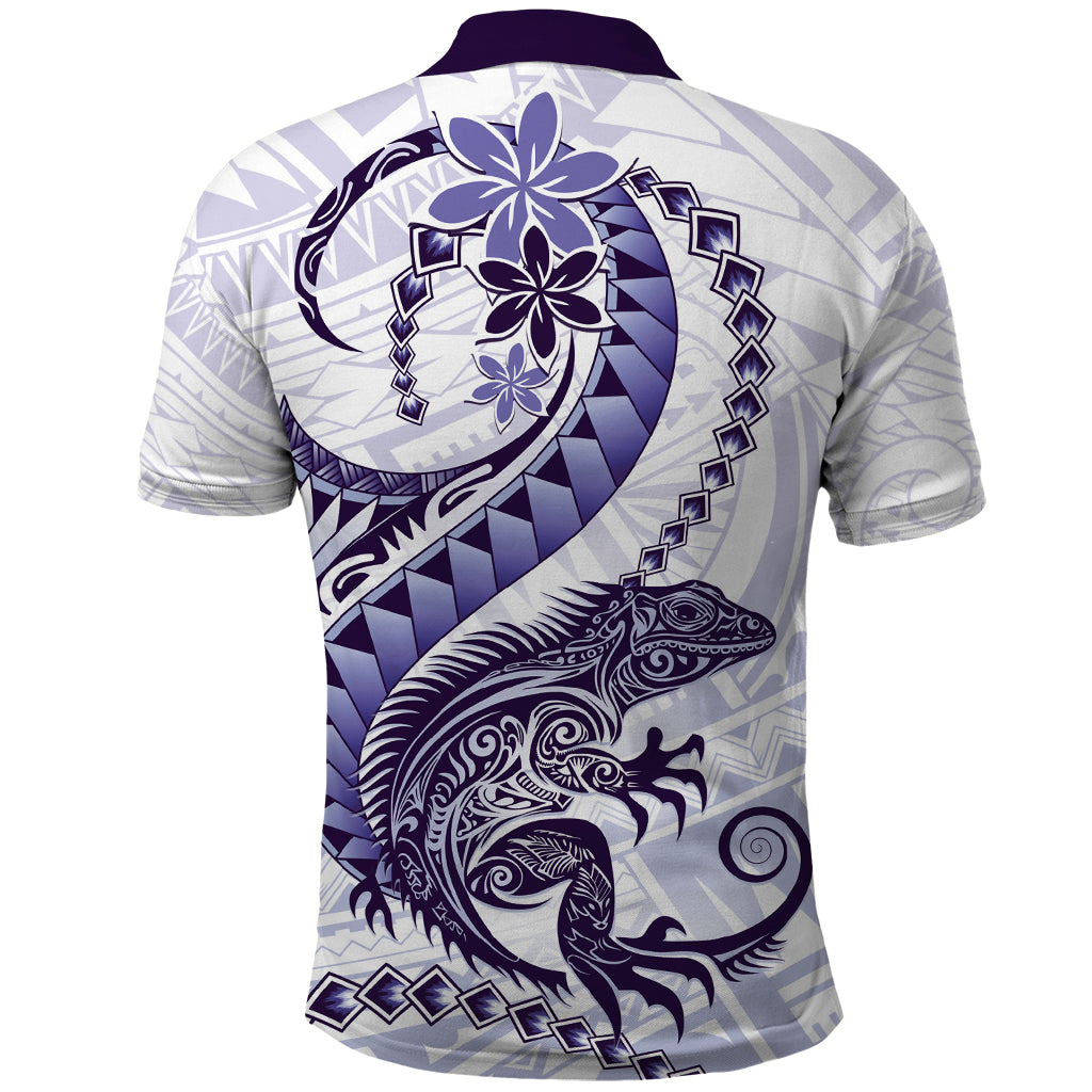 Purple Maori Tuatara Polo Shirt Luxury Pastel Pattern