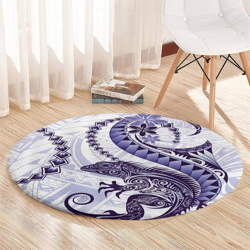 Purple Maori Tuatara Round Carpet Luxury Pastel Pattern LT01 - Polynesian Pride