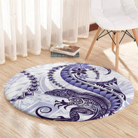 Purple Maori Tuatara Round Carpet Luxury Pastel Pattern LT01 - Polynesian Pride