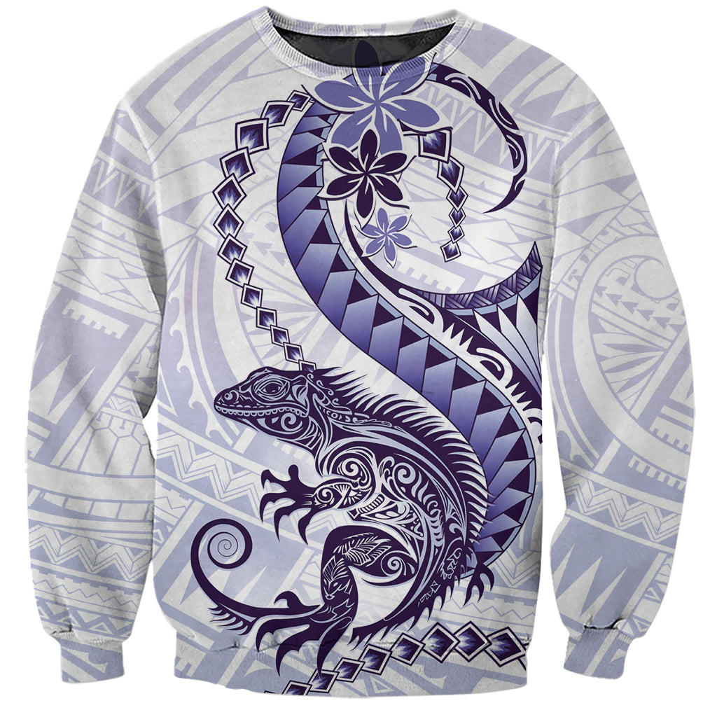 Purple Maori Tuatara Sweatshirt Luxury Pastel Pattern