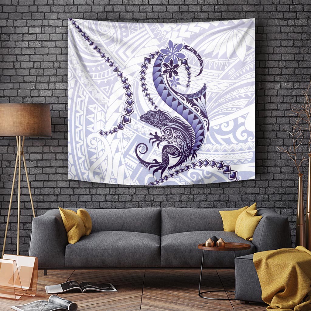 Purple Maori Tuatara Tapestry Luxury Pastel Pattern