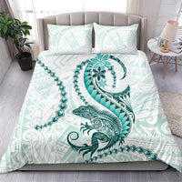 Teal Maori Tuatara Bedding Set Luxury Pastel Pattern LT01 - Polynesian Pride