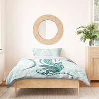 Teal Maori Tuatara Bedding Set Luxury Pastel Pattern LT01 - Polynesian Pride