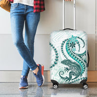 Teal Maori Tuatara Luggage Cover Luxury Pastel Pattern LT01 - Polynesian Pride