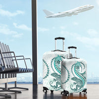 Teal Maori Tuatara Luggage Cover Luxury Pastel Pattern LT01 - Polynesian Pride