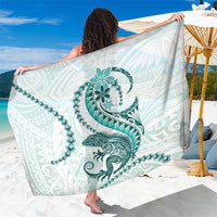 Teal Maori Tuatara Sarong Luxury Pastel Pattern