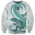 Teal Maori Tuatara Sweatshirt Luxury Pastel Pattern
