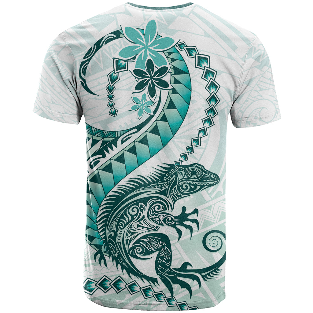 Teal Maori Tuatara T Shirt Luxury Pastel Pattern