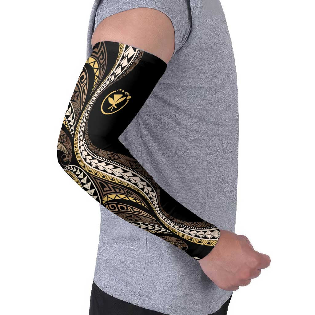 Hawaii Pineapple Brown Tribal Pattern Arm Sleeves - Polynesian Pride