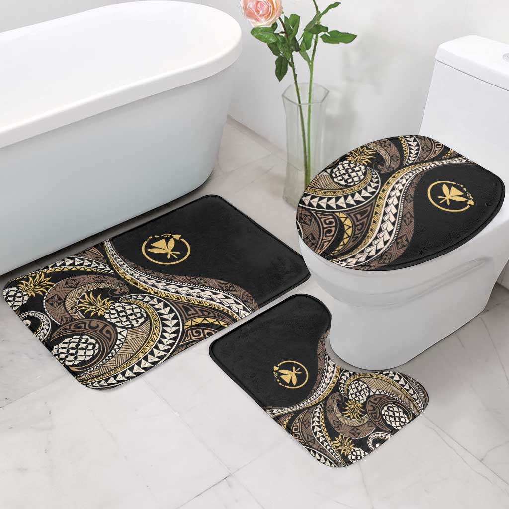 Hawaii Pineapple Brown Tribal Pattern Bathroom Set - Polynesian Pride