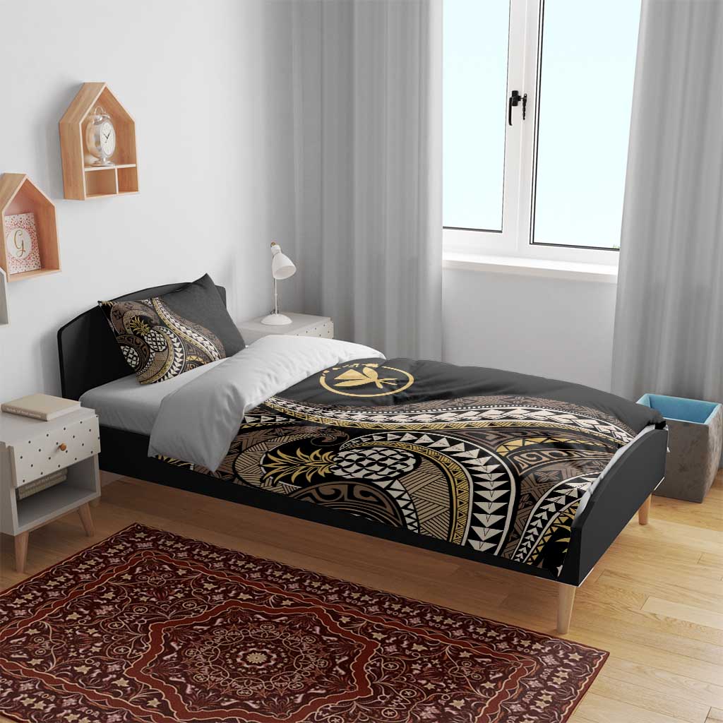 Hawaii Pineapple Brown Tribal Pattern Bedding Set - Polynesian Pride