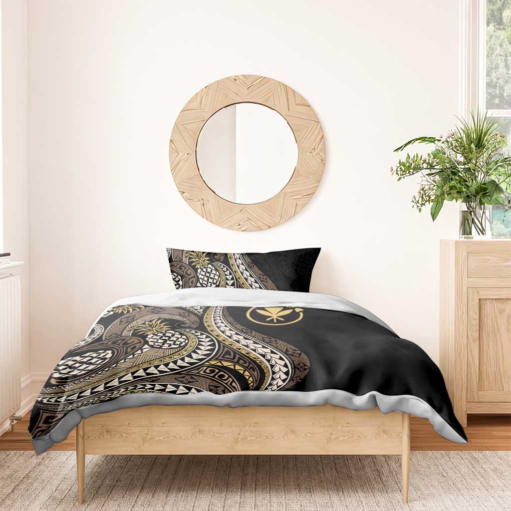 Hawaii Pineapple Brown Tribal Pattern Bedding Set - Polynesian Pride
