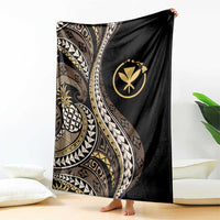 Hawaii Pineapple Brown Tribal Pattern Blanket - Polynesian Pride