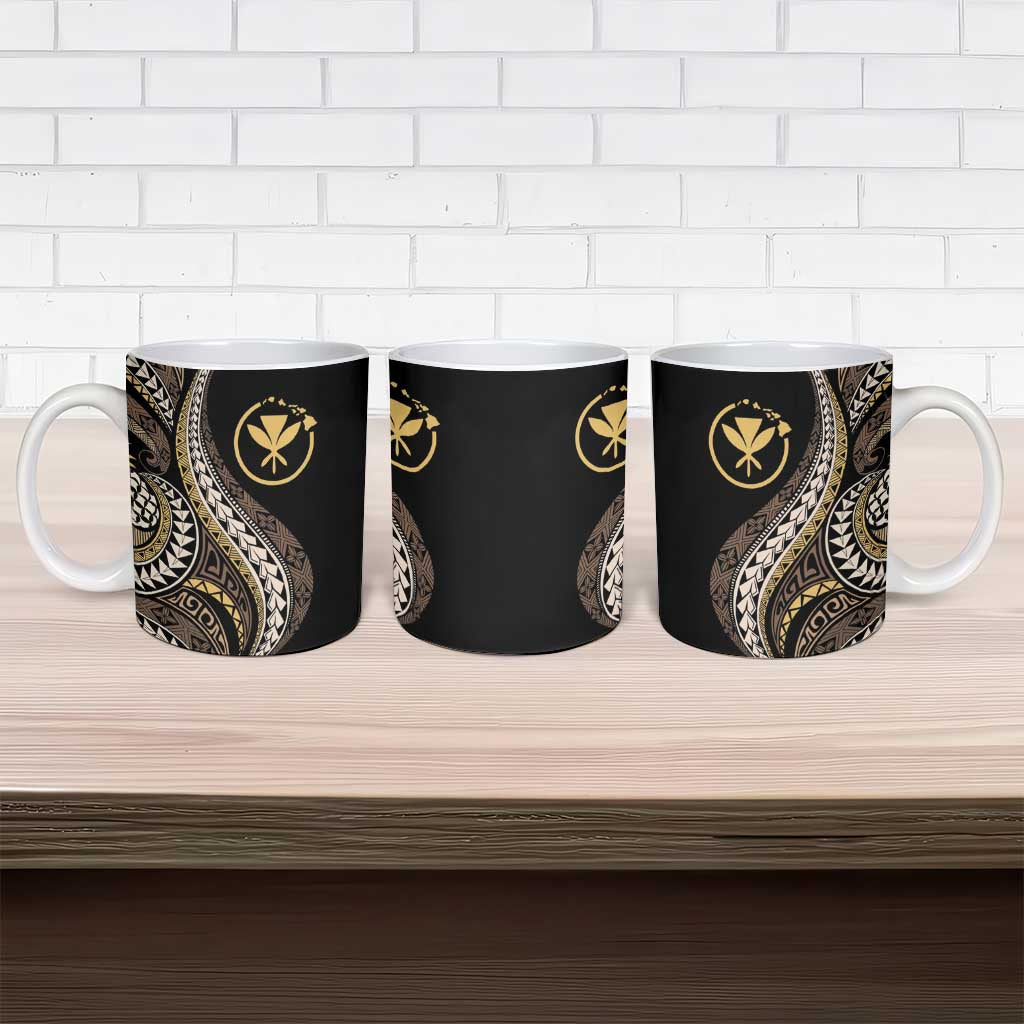 Hawaii Pineapple Brown Tribal Pattern Ceramic Mug - Polynesian Pride