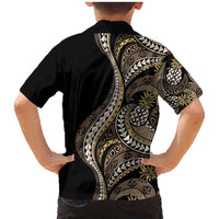 Hawaii Pineapple Brown Tribal Pattern Family Matching Mermaid Dress and Hawaiian Shirt - Polynesian Pride