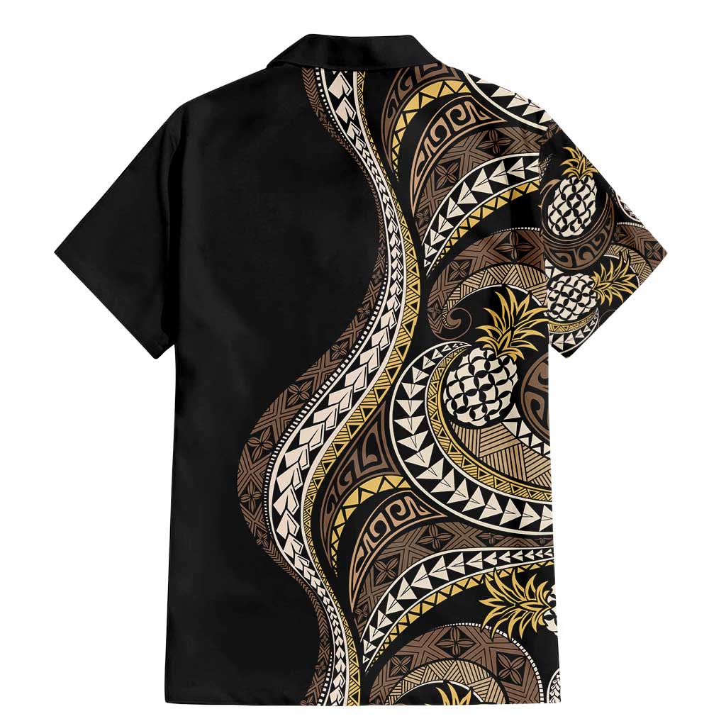 Hawaii Pineapple Brown Tribal Pattern Family Matching Mermaid Dress and Hawaiian Shirt - Polynesian Pride