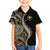 Hawaii Pineapple Brown Tribal Pattern Family Matching Off The Shoulder Long Sleeve Dress and Hawaiian Shirt - Polynesian Pride