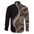Hawaii Pineapple Brown Tribal Pattern Family Matching Short Sleeve Bodycon Dress and Hawaiian Shirt - Polynesian Pride