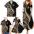Hawaii Pineapple Brown Tribal Pattern Family Matching Summer Maxi Dress and Hawaiian Shirt - Polynesian Pride