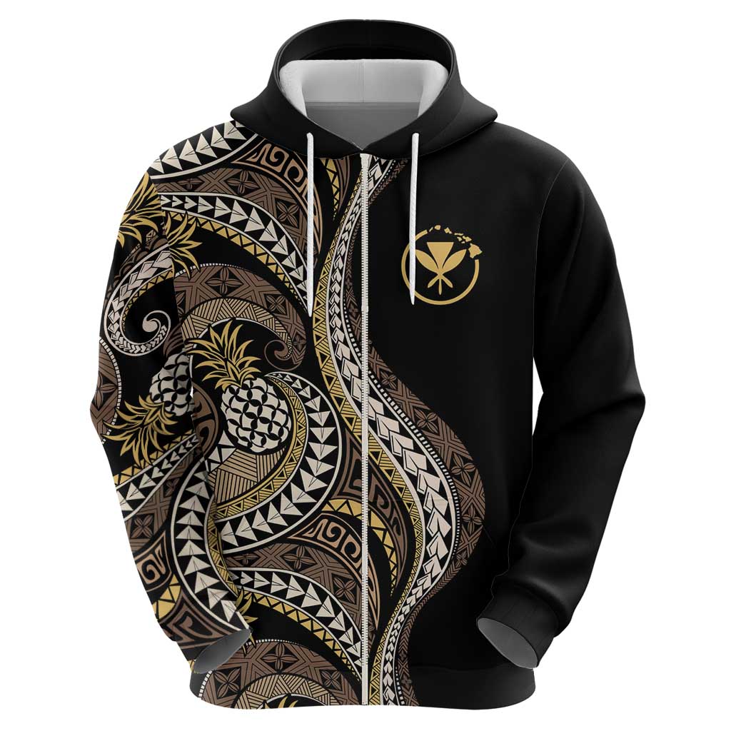 Hawaii Pineapple Brown Tribal Pattern Hoodie - Polynesian Pride